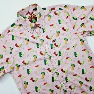 DIXXON FLANNEL DAD BOD MENS MEDUIM PARTY SHIRT LIMITED EDITION GUMMI BEARS